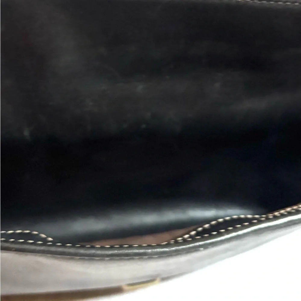 Coach vintage unisex Black Leather briefcase, Messenger Bag